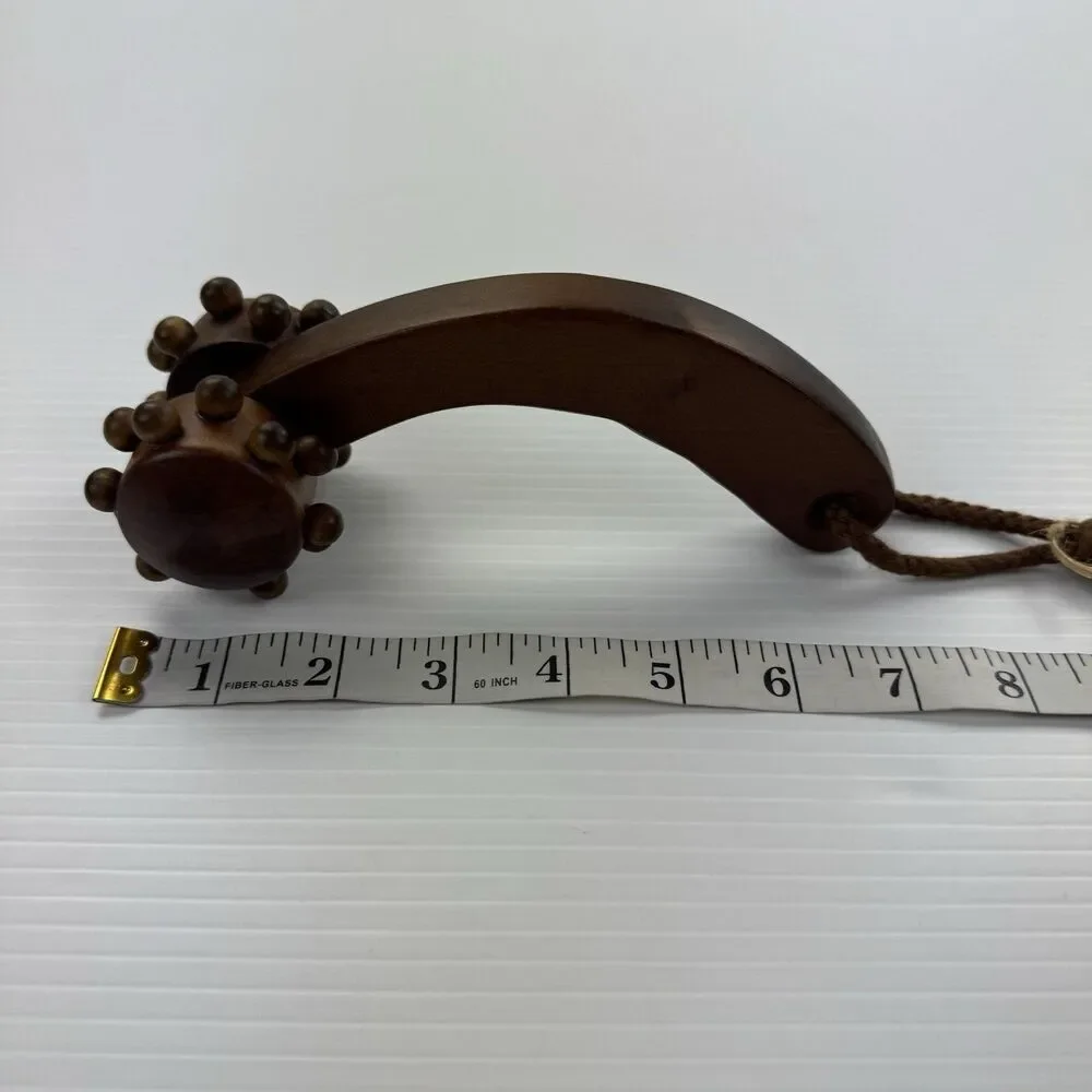 Pier 1 Wood Handheld Massage Roller Boho Retro Spa Tool Vintage Look